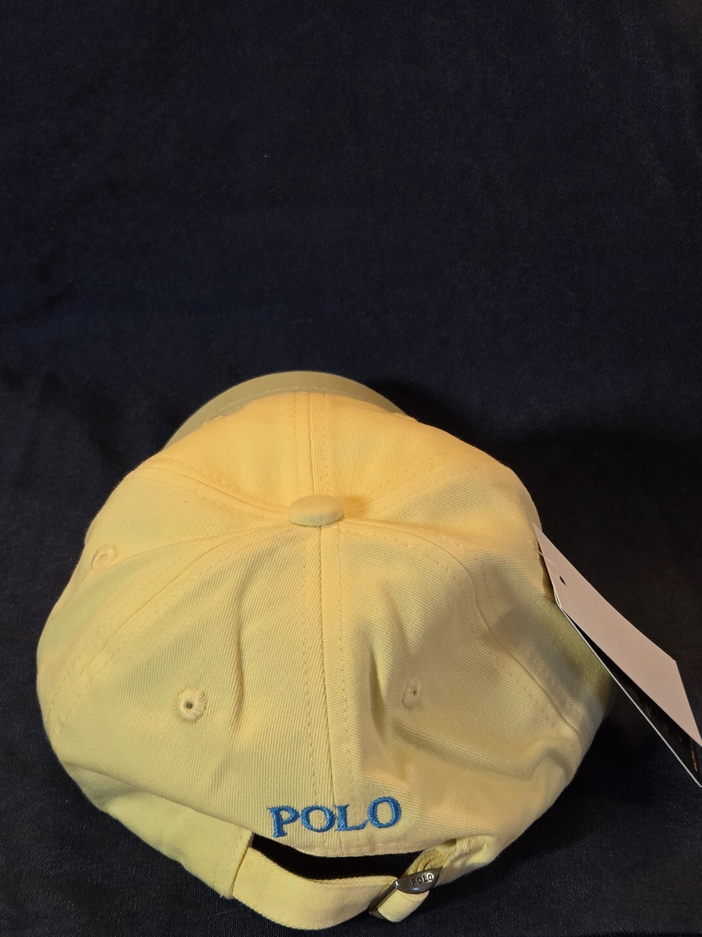 Polo Ralph Lauren Yellow Baseball Cap with Blue Pony Logo - Picture 5 of 5